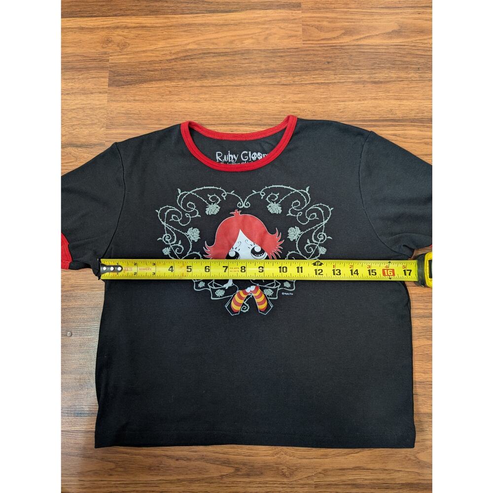 Ruby Gloom Ringer Tee Black & Red - Size Xl Y2k E… - image 5
